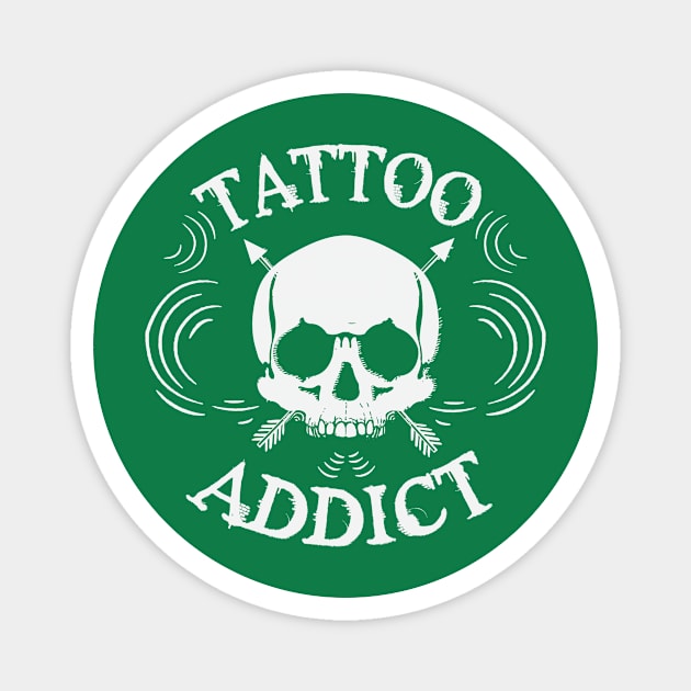 Tattoo Addict (white) Magnet by nektarinchen